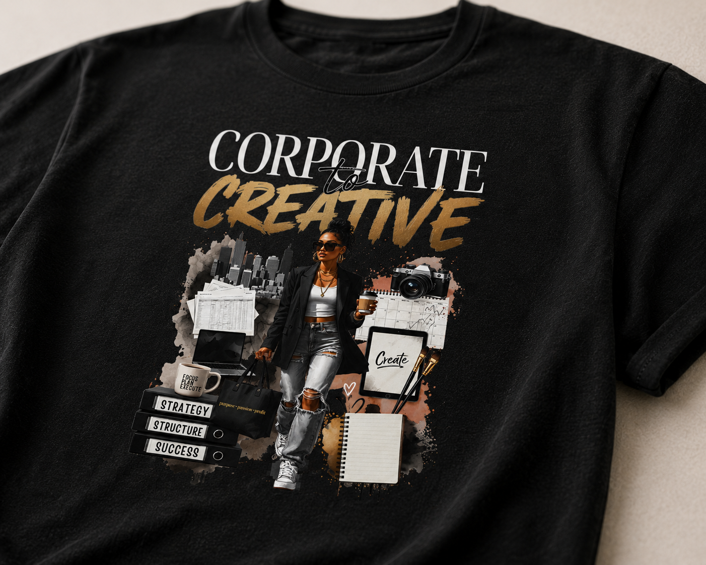 Corporate to Creative Graphic Tee for Women